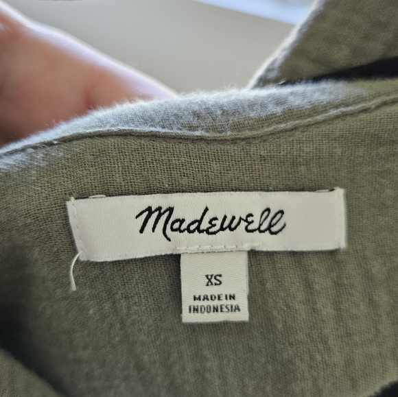 Madewell Green Lightspun Belted Safari Romper NWOT - Picture 7 of 8